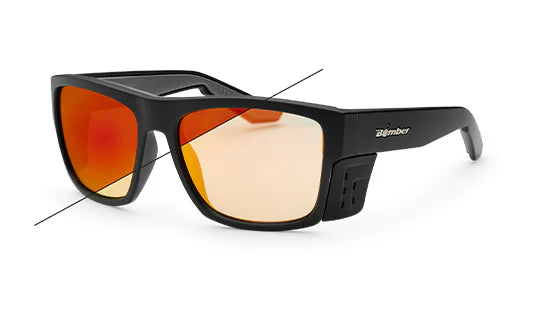 BOMBER CLUTCH Safety - Photochromic Fire Red Orange Mirror